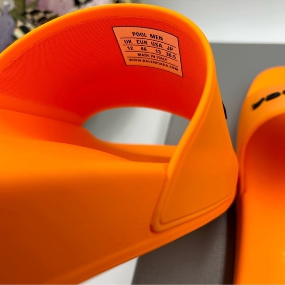 Men’s Balenciaga rubber pool slides logo size 46 made in Italy - Picture 8 of 9